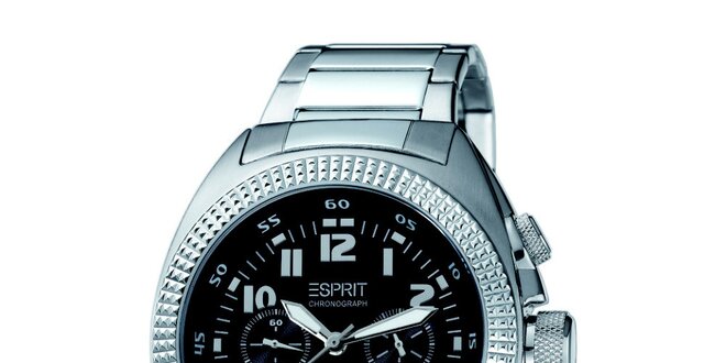 Pánske strieborné hodinky s ozdobným púzdrom Esprit