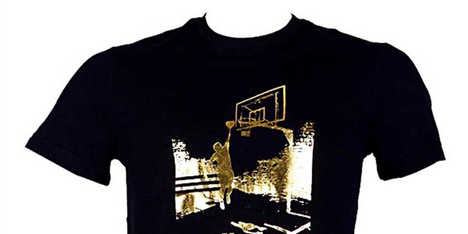 Pánske čierno-zlaté tričko Adidas