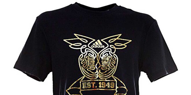 Pánske čierno-zlaté tričko Adidas