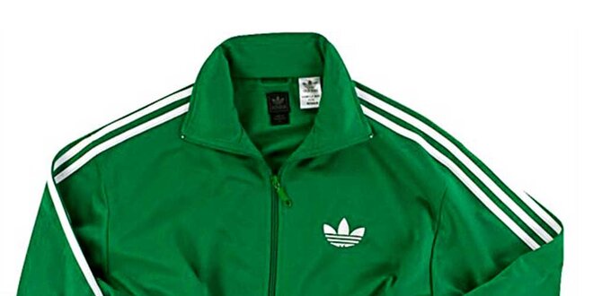 Pánska zelená tepláková bunda Adidas