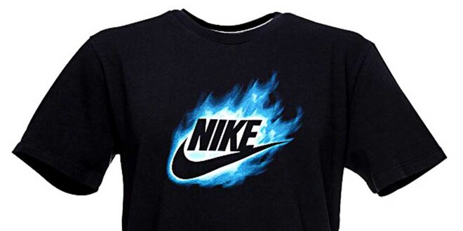 Pánske čierne tričko s potlačou Nike
