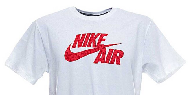 Pánske biele tričko s červenou potlačou Nike