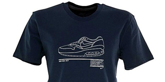 Pánske tmavo modré tričko s obrázkom topánky Nike