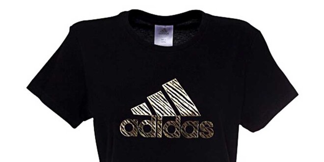 Dámske čierno-zlaté tričko Adidas