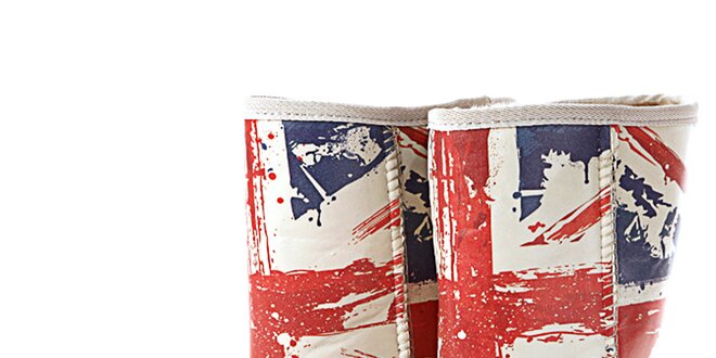 Dámske biele topánky s potlačou britskej vlajky Elite Goby