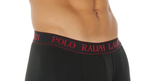 Pánske čierne boxerky s bielym logom Ralph Lauren