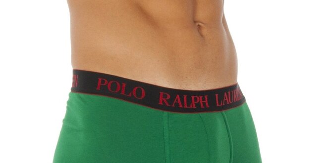 Pánske zelené boxerky s bielym logom Ralph Lauren