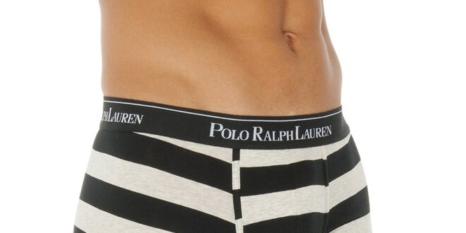 Pánske šedo-čierne pruhované boxerky Ralph Lauren