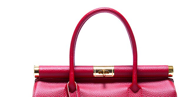 Trendy ružová kožená kabelka Renata Corsi