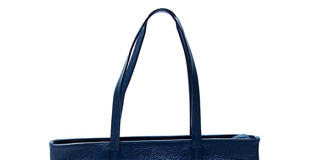 Elegantná modrá kožená kabelka Renata Corsi