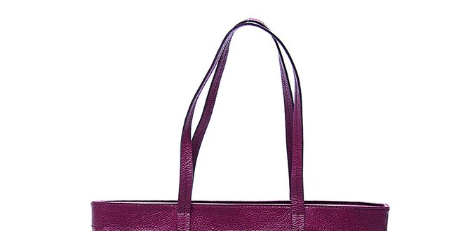 Elegantná fialová kožená kabelka Renata Corsi