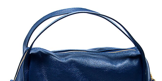 Štýlová modrá kožená kabelka Renata Corsi