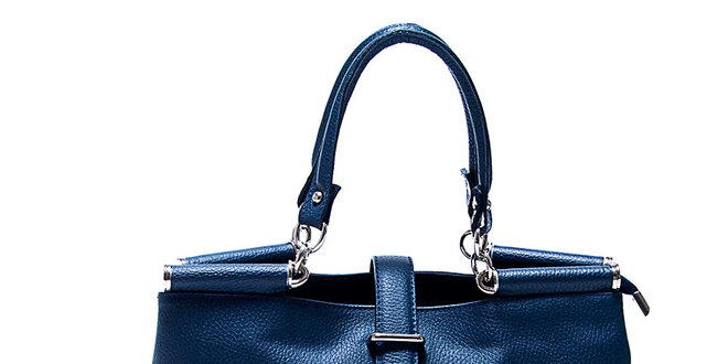 Originálna modrá kožená kabelka Renata Corsi
