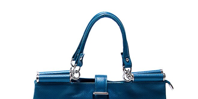 Originálna modrá kožená kabelka Renata Corsi