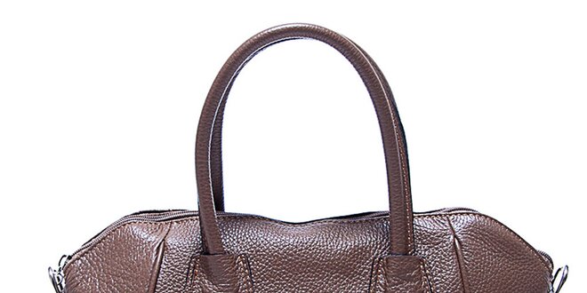 Elegantná hnedá kožená kabelka Renata Corsi