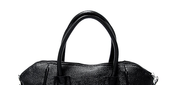 Elegantná čierna kožená kabelka Renata Corsi