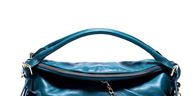 Dámska kožená modrá kabelka Renata Corsi