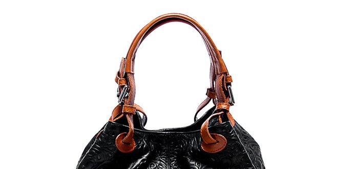 Dámska čierna kabelka so vzorom Renata Corsi