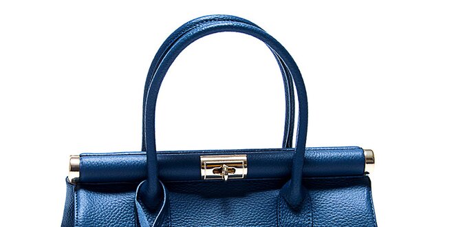 Trendy modrá kožená kabelka Renata Corsi