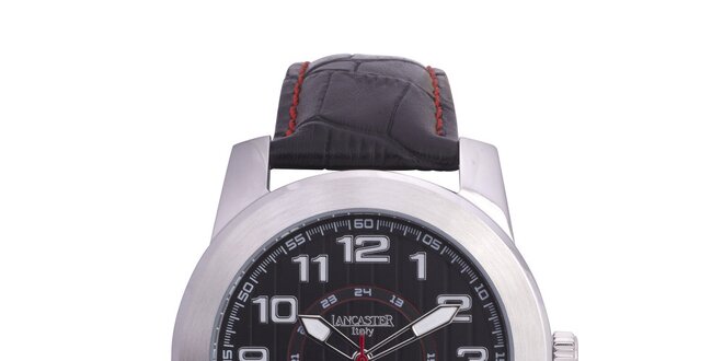 Pánske oceľové hodinky Lancaster s červenou sekundovkou
