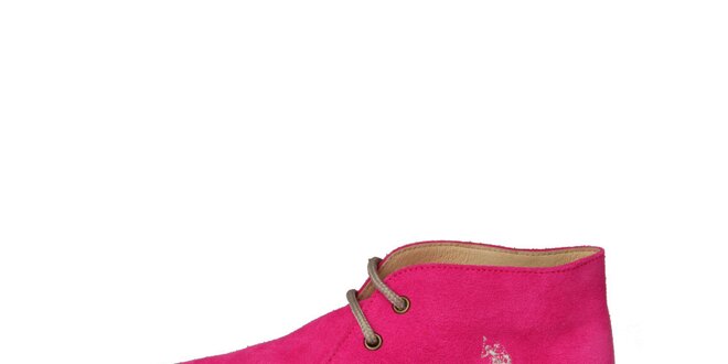 Dámske fuchsiovo ružové šnurovacie topánky U.S. Polo