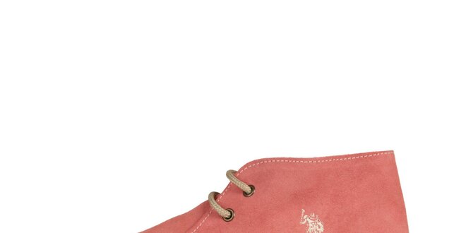 Dámske broskyňovo ružové šnurovacie topánky U.S. Polo