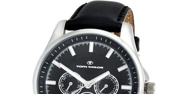 Pánske čierne analogové hodinky Tom Tailor