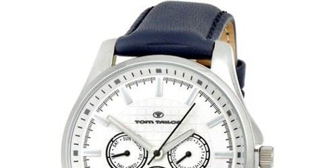 Pánske modro-biele analogové hodinky Tom Tailor