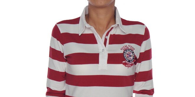 Dámske červeno-biele pruhované polo tričko Giorgio di Mare