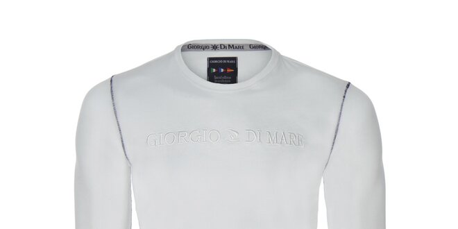 Pánske biele tričko s dlhým rukávom Giorgio di Mare