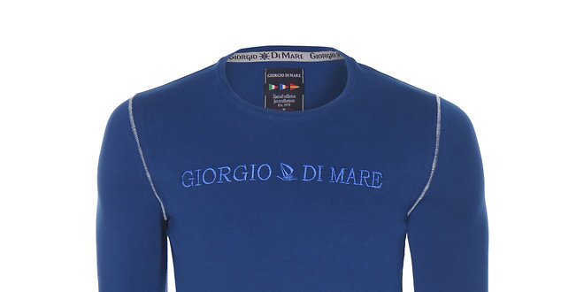 Pánske modré tričko s dlhým rukávom Giorgio di Mare