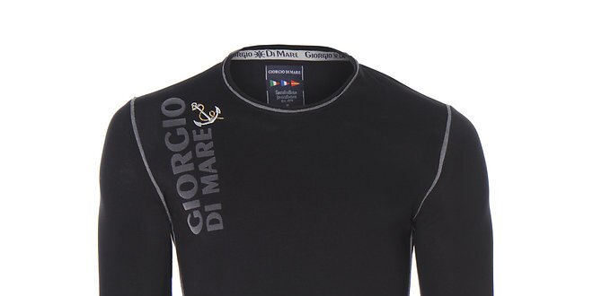 Pánske čierne tričko s dlhými rukávmi Giorgio di Mare