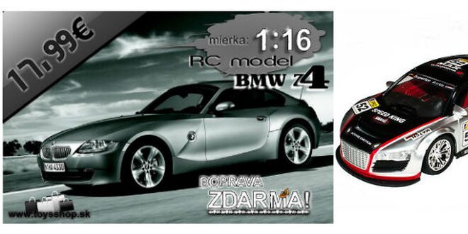 Autá BMW Z4 Coupe a AUDI R8 Sport Edition na diaľkové ovládanie
