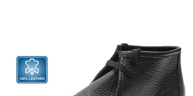 Pánske čierne kožené topánky Beppi