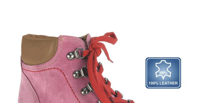 Dámske ružové šnurovacie topánky Beppi