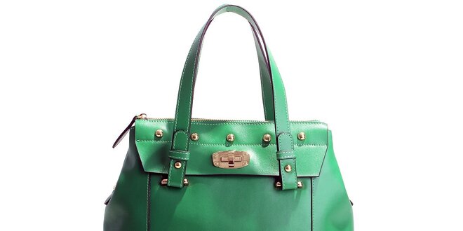 Dámska zelená kožená kabelka Belle & Bloom
