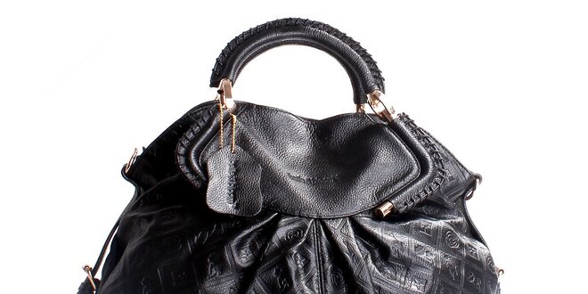 Dámska čierna kabelka Belle & Bloom s ozdobným riasením