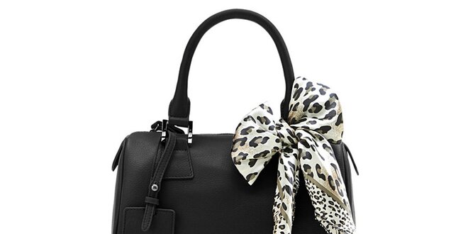 Dámska čierna kufríková kabelka Belle & Bloom s ozdobnou šatkou