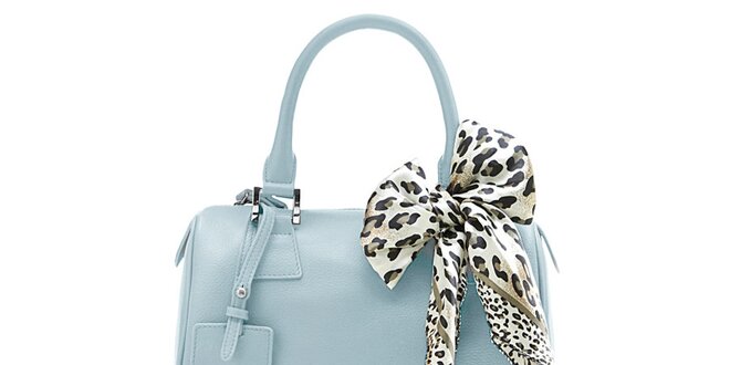 Dámska svetlo modrá kufríková kabelka Belle & Bloom s ozdobnou šatkou