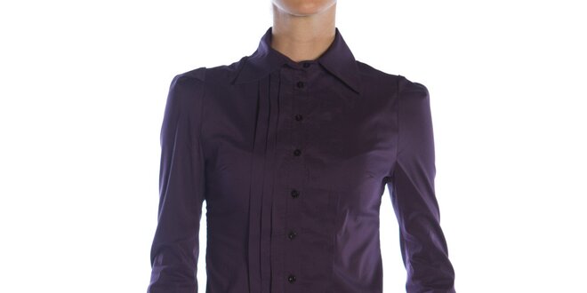 Dámska fialová košeľa s plisovaním Gene