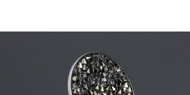 Dámsky guľatý prsteň Swarovski s metalickými kryštáľmi