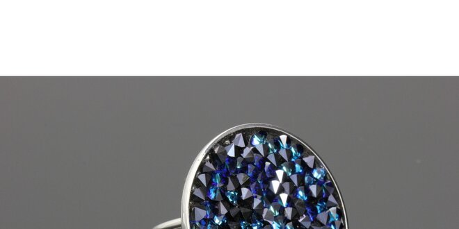 Dámsky guľatý prsteň Swarovski s modrými kryštáľmi