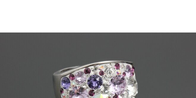 Dámsky prsteň Swarovski s fialkovými kryštáľmi