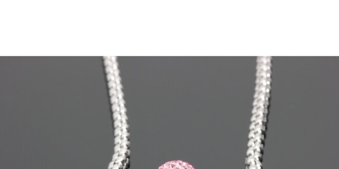 Dámsky náhrdelník s ružovým korálkom Swarovski