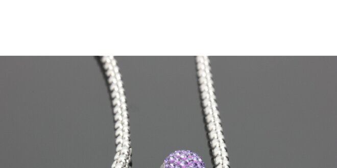 Dámsky náhrdelník s fialovým korálkom Swarovski