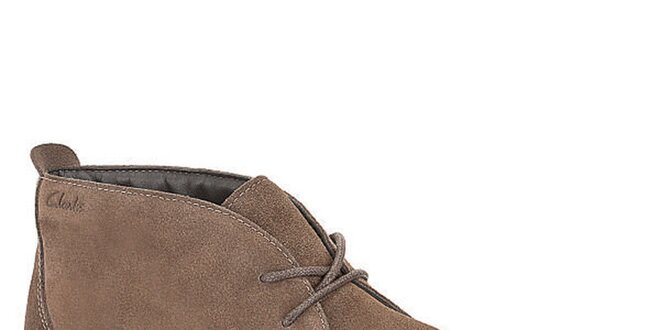 Pánske svetlo hnedé semišové šnurovacie topánky Clarks