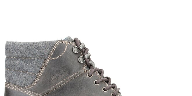 Pánske šedé kožené topánky Clarks