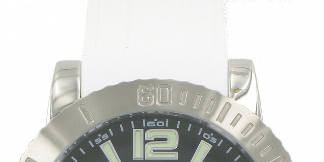 Pánske ocelové hodinky Yves Bertelin s bielym pryžovým remienkom