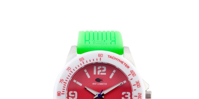 Farebné analógové hodinky s červeným ciferníkom No Limits