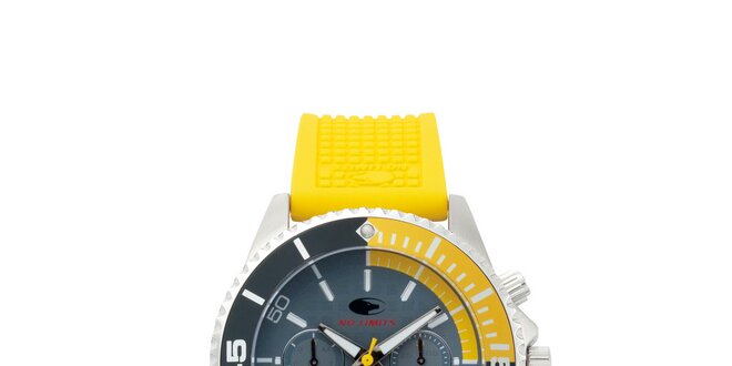 Žlté analógové hodinky s minerálnym sklíčkom No Limits